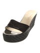 Prada Patent Leather Leather Trim Embellishment Slides
