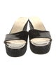 Prada Patent Leather Leather Trim Embellishment Slides