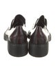 Prada Enameled Metal Triangle Patent Leather Oxfords
