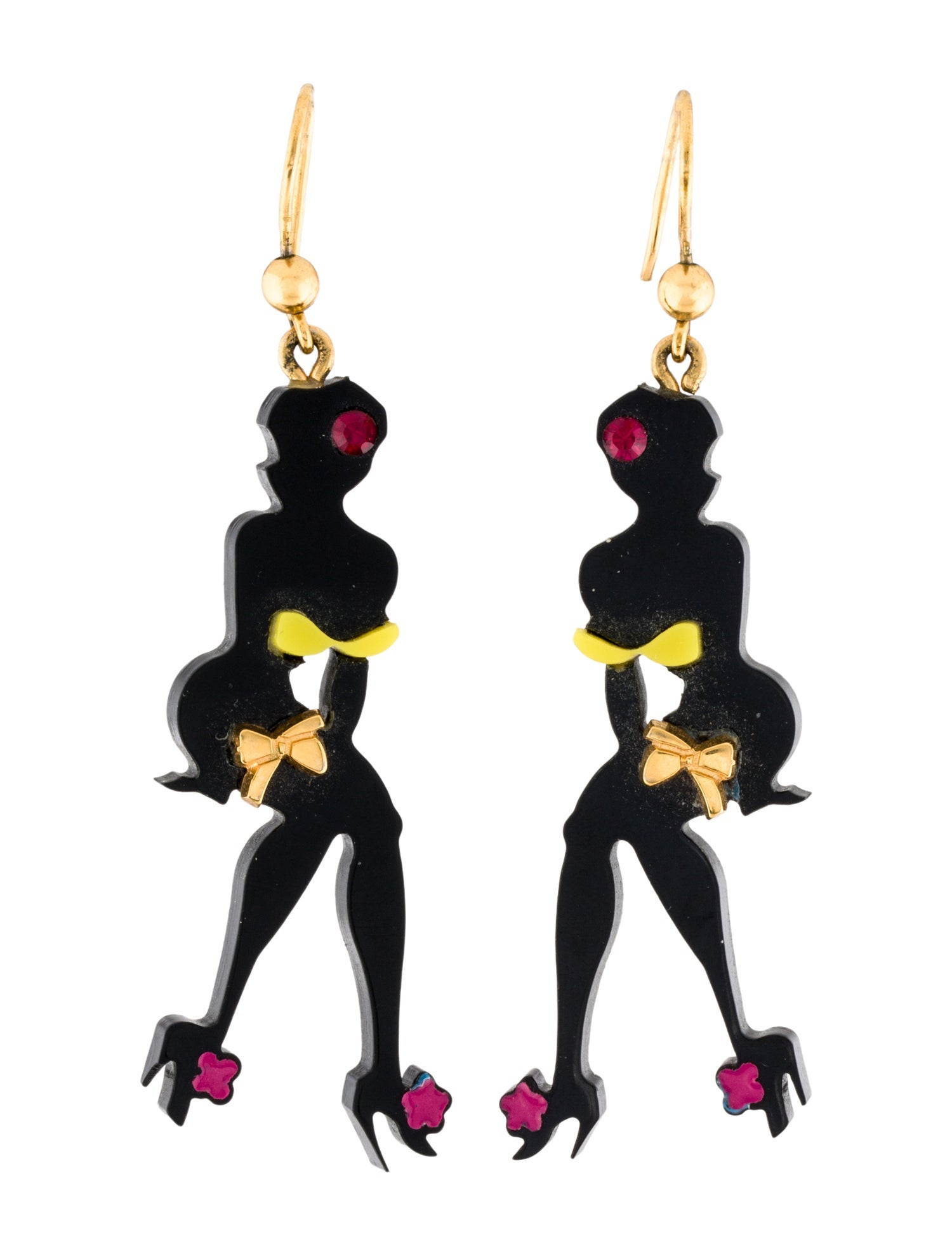 Prada Crystal & Enamel Drop Earrings