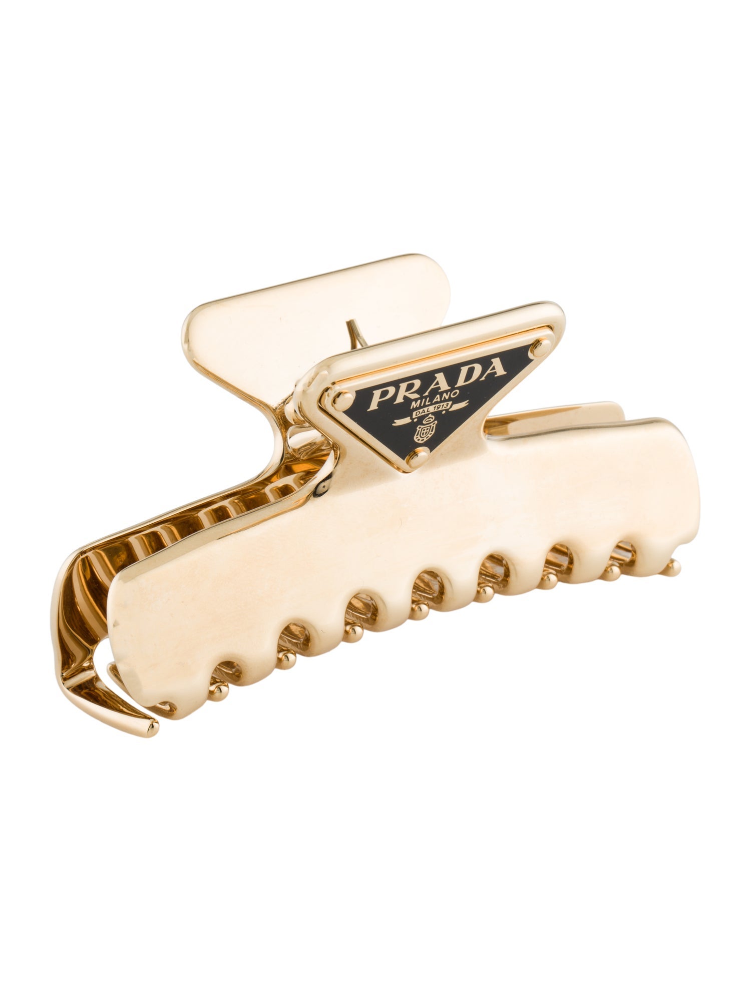 Prada Metallic Metal Hair Claw