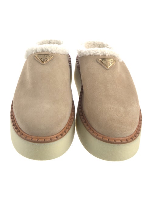 Prada Suede Fur Trim Mules