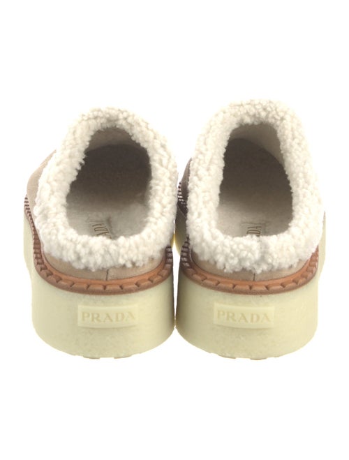 Prada Suede Fur Trim Mules