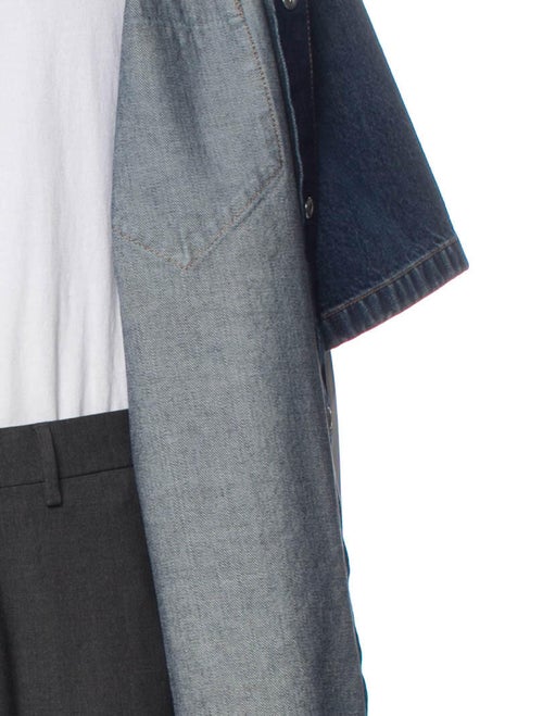 Prada 2021 Enameled Metal Triangle Denim Jacket