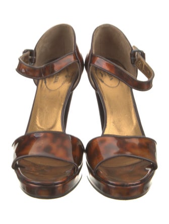 Prada Patent Leather Printed Sandals