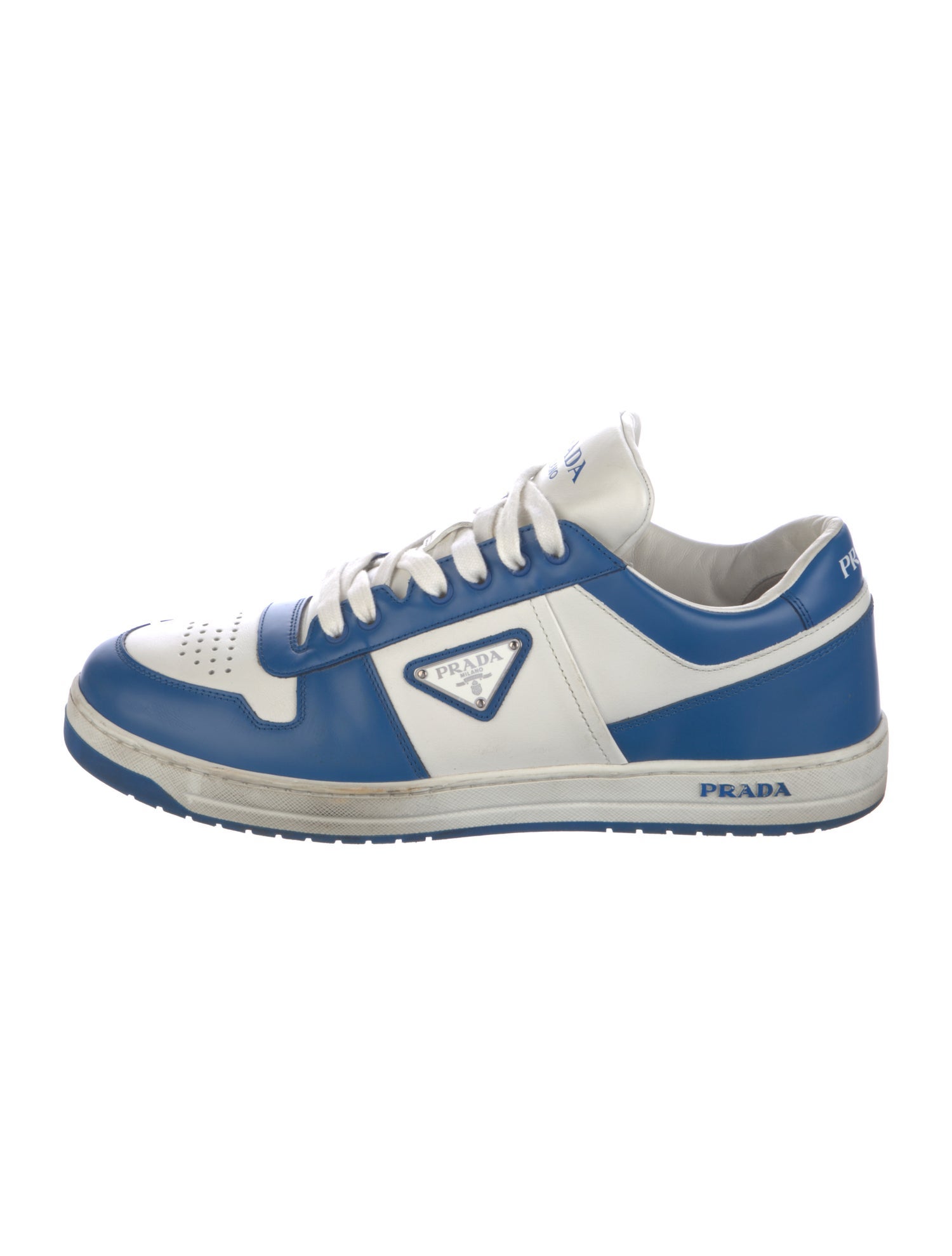 Prada Leather Colorblock Pattern Sneakers