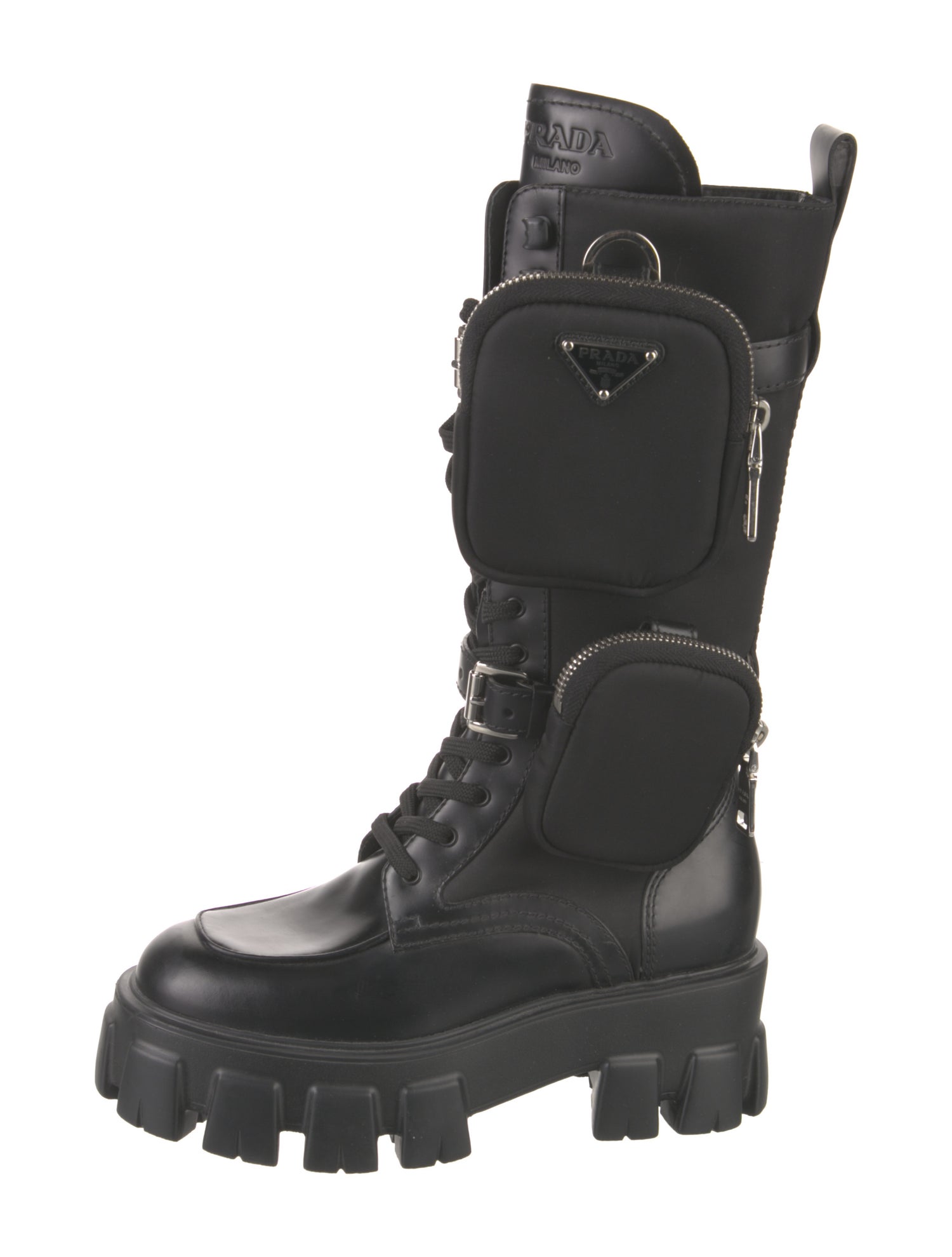 Prada Leather Combat Boots