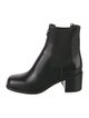 Prada Enameled Metal Triangle Leather Chelsea Boots
