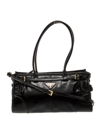 Prada Enameled Metal Triangle Bonnie Medium