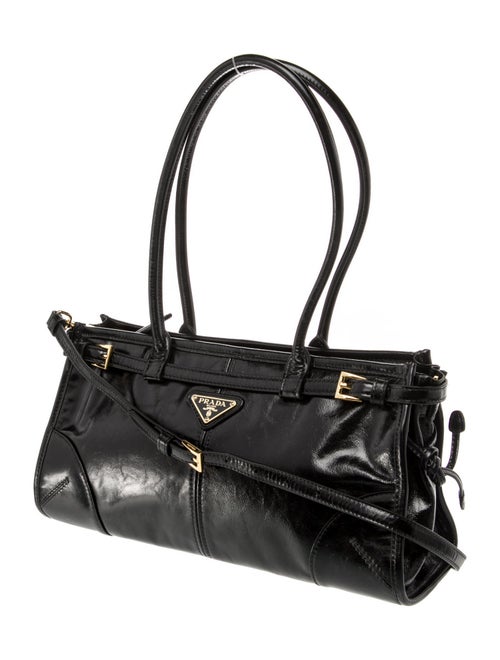 Prada Enameled Metal Triangle Bonnie Medium