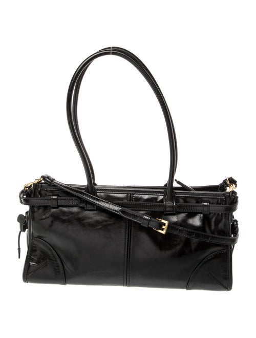 Prada Enameled Metal Triangle Bonnie Medium