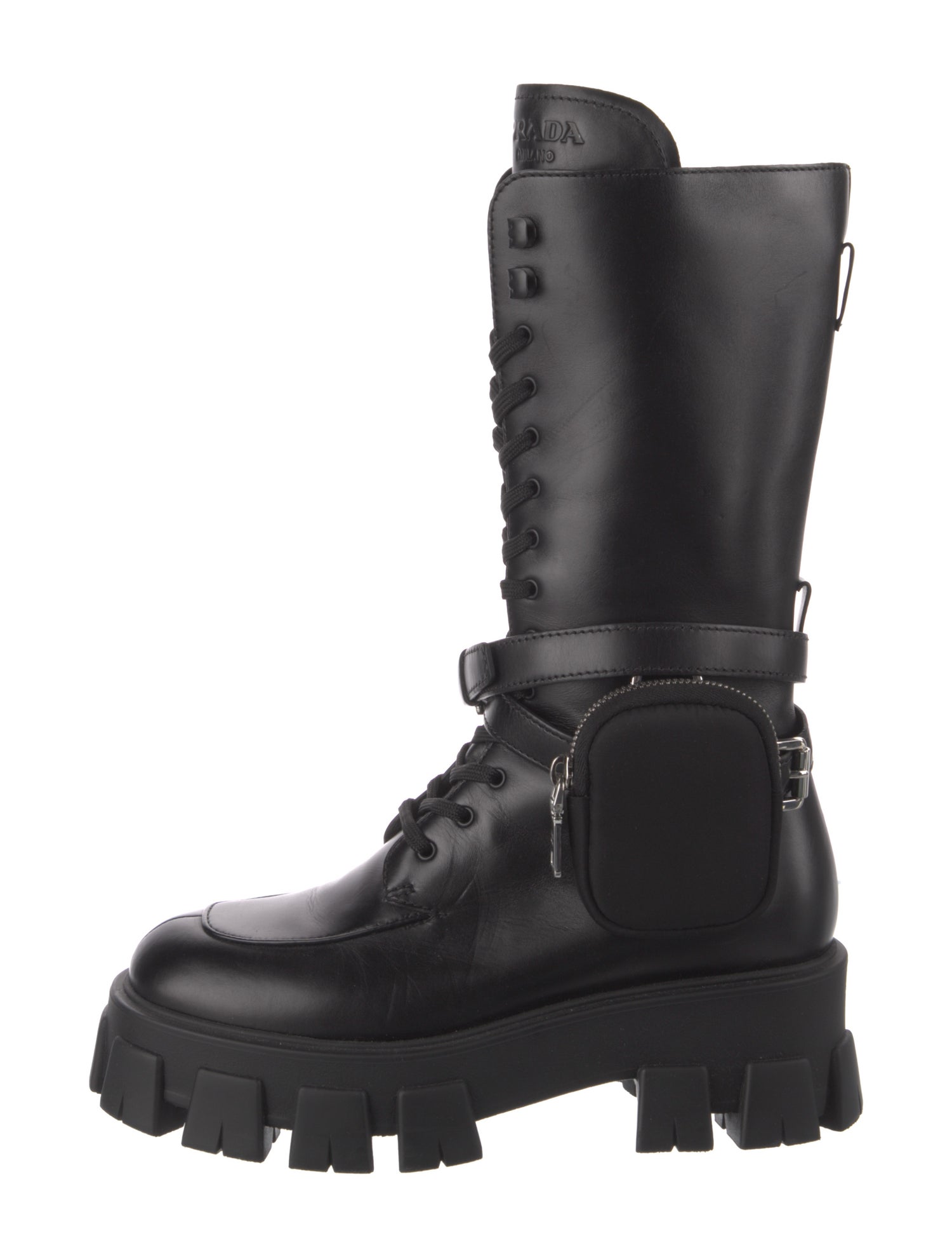 Prada Leather Combat Boots