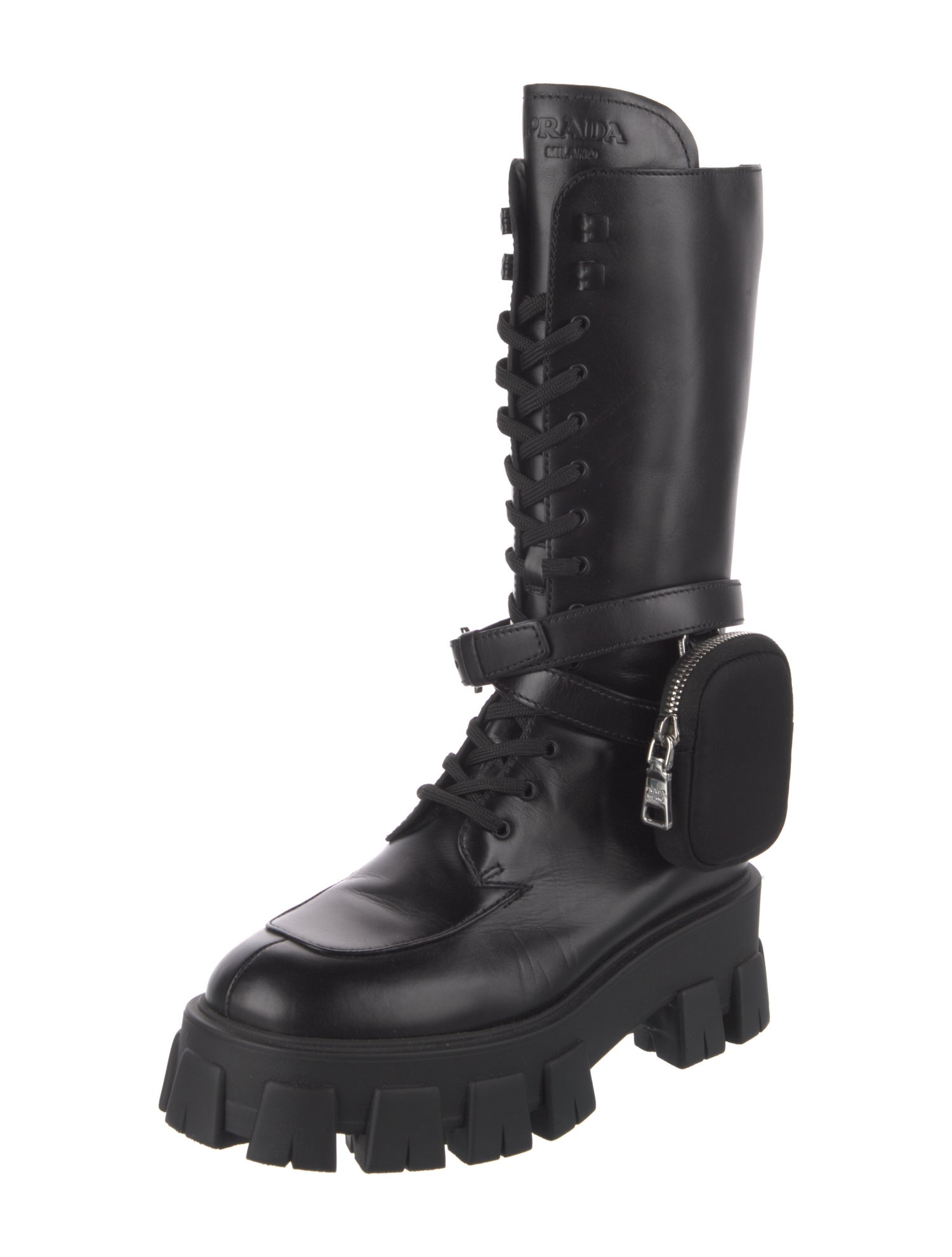 Prada Leather Combat Boots