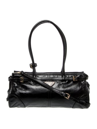 Prada Enameled Metal Triangle Bonnie Medium