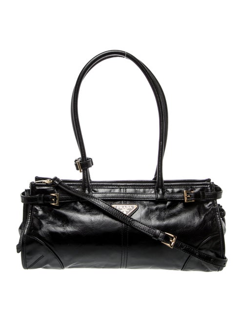 Prada Enameled Metal Triangle Bonnie Medium