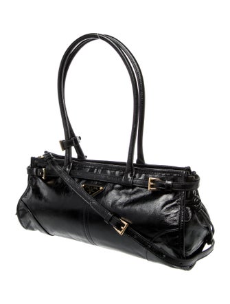 Prada Enameled Metal Triangle Bonnie Medium