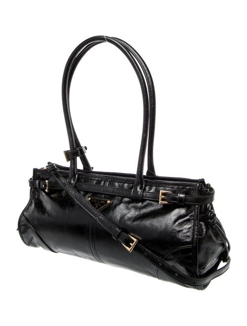 Prada Enameled Metal Triangle Bonnie Medium