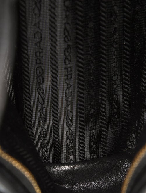 Prada Enameled Metal Triangle Bonnie Medium