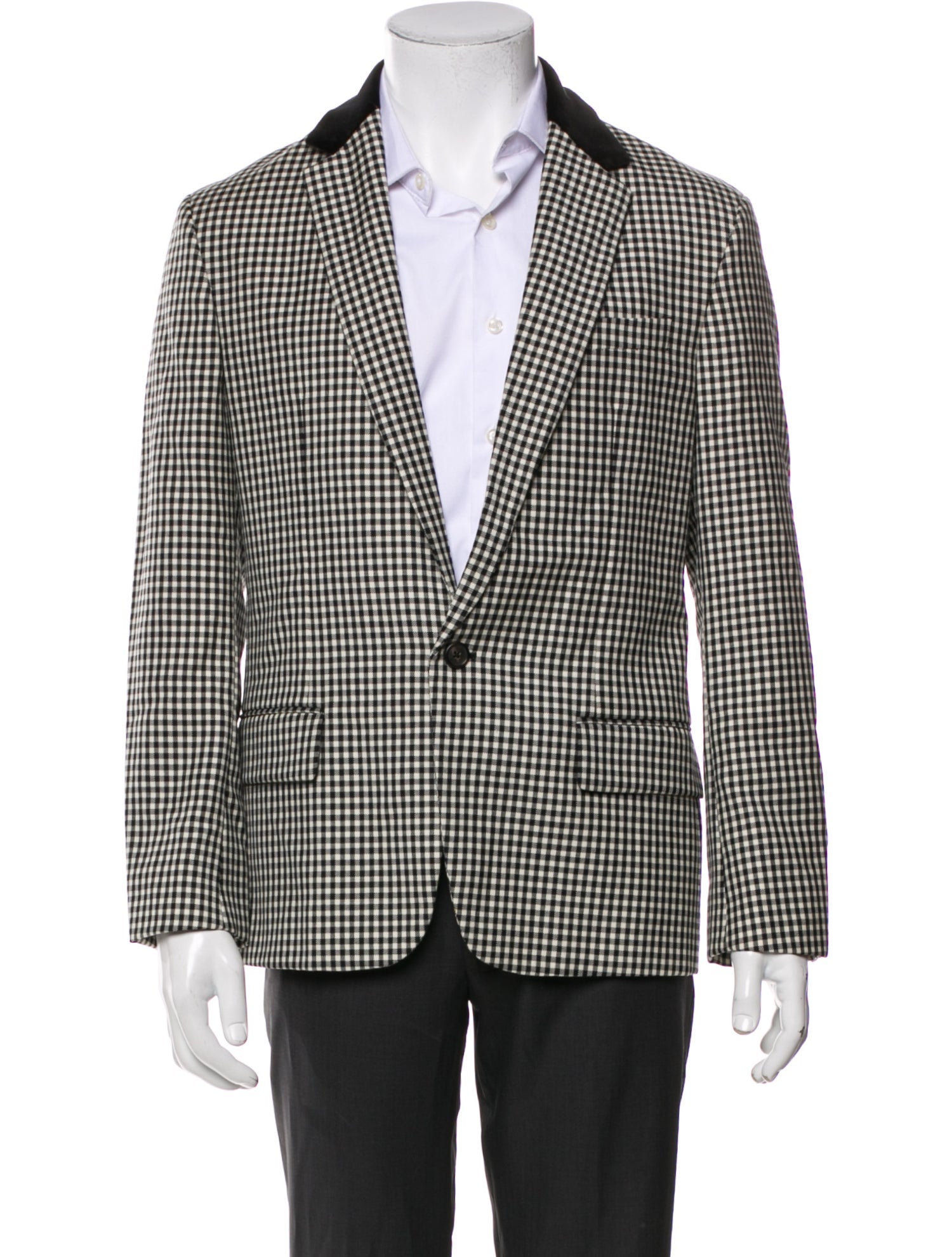 Prada Late 2000's - Early 2010's Plaid Print Blazer