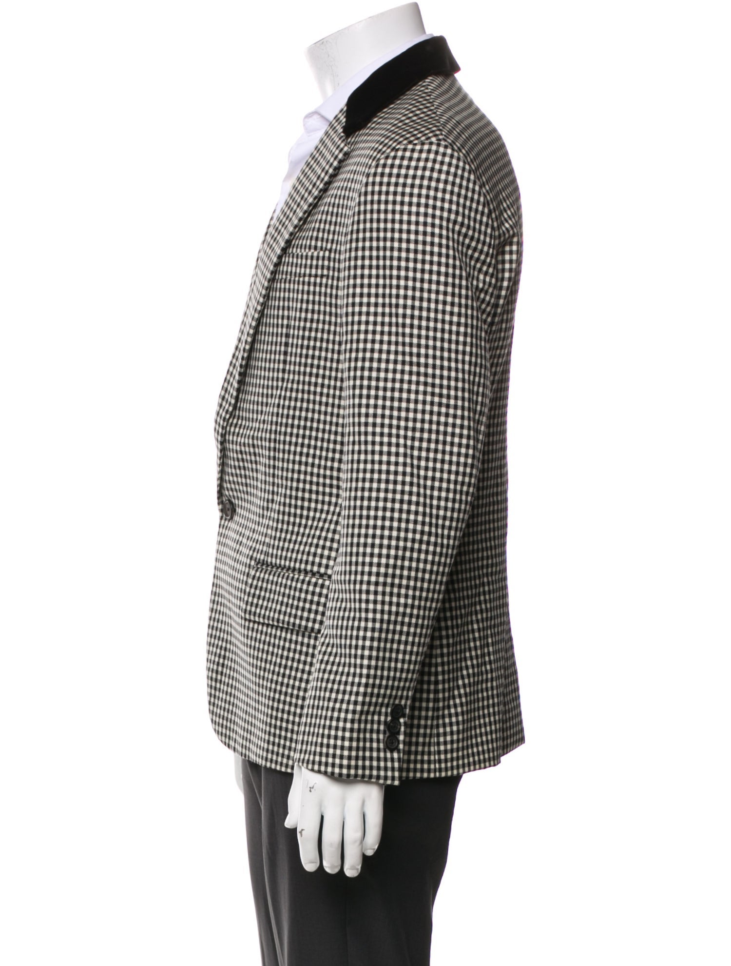 Prada Late 2000's - Early 2010's Plaid Print Blazer
