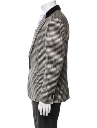 Prada Late 2000's - Early 2010's Plaid Print Blazer