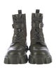Prada Tessuto Nylon Leather Lace-Up Boots