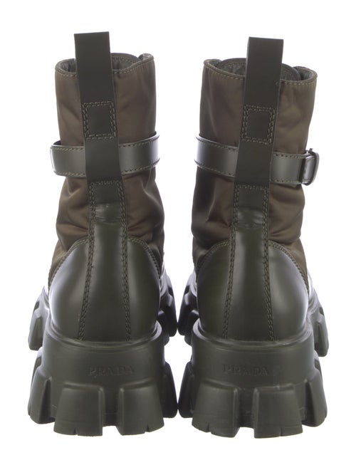Prada Tessuto Nylon Leather Lace-Up Boots