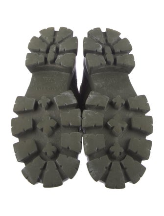 Prada Tessuto Nylon Leather Lace-Up Boots