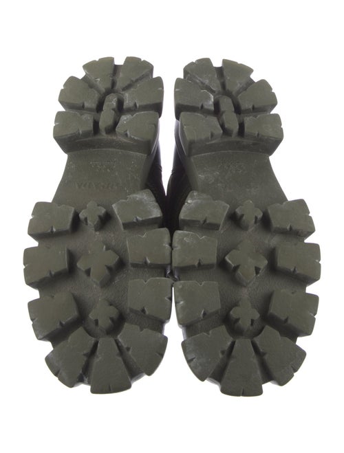 Prada Tessuto Nylon Leather Lace-Up Boots