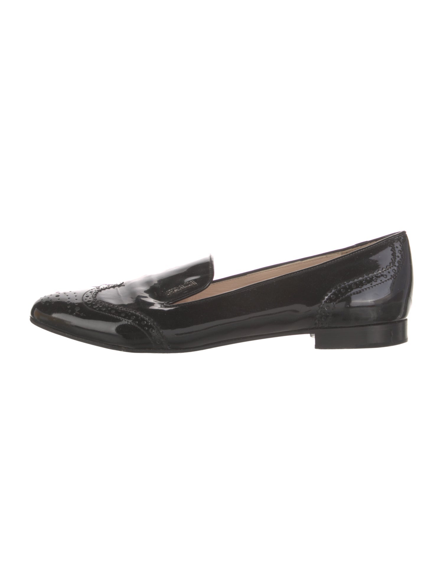 Prada Patent Leather Lasercut Accents Loafers