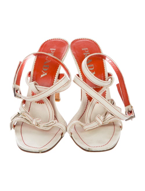 Prada Leather T-Strap Sandals