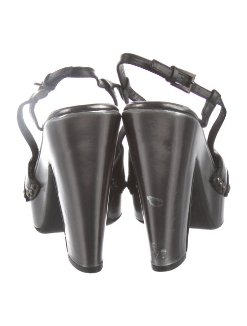 Prada Leather Cutout Accent Slingback Pumps