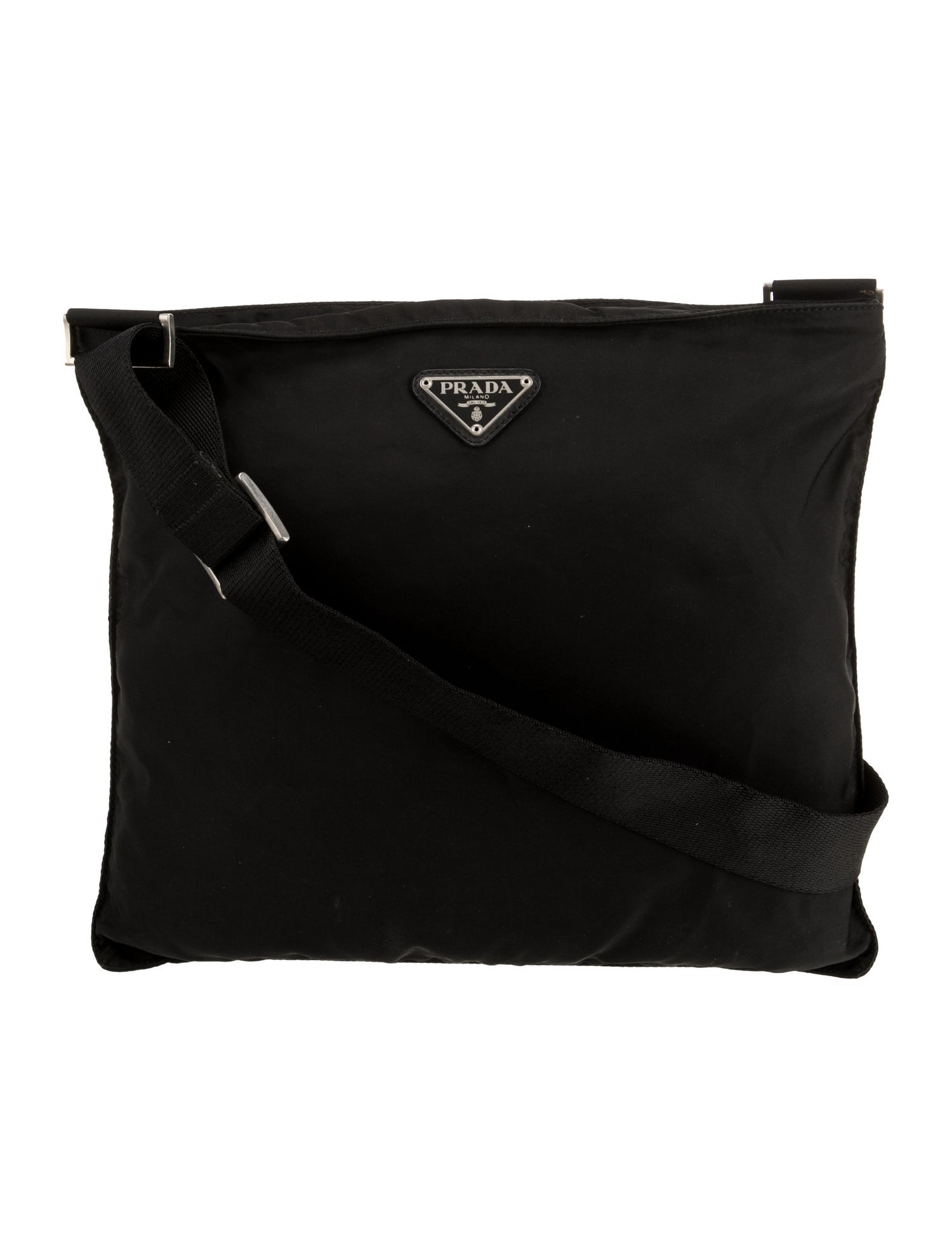 Prada Enameled Metal Triangle Portfolio