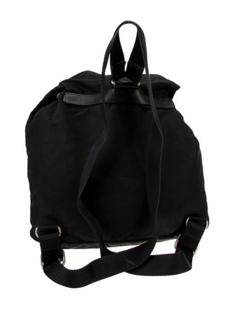 Prada Enameled Metal Triangle Backpack