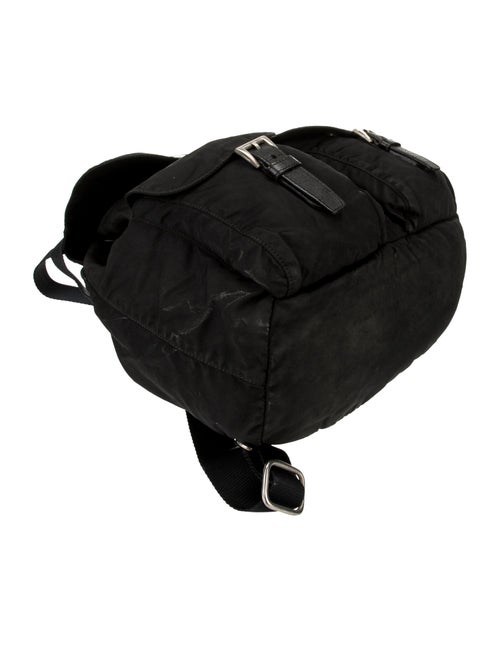 Prada Enameled Metal Triangle Backpack