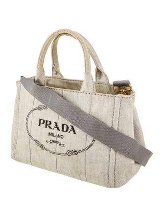 Prada Enameled Metal Triangle Canapa Logo Small