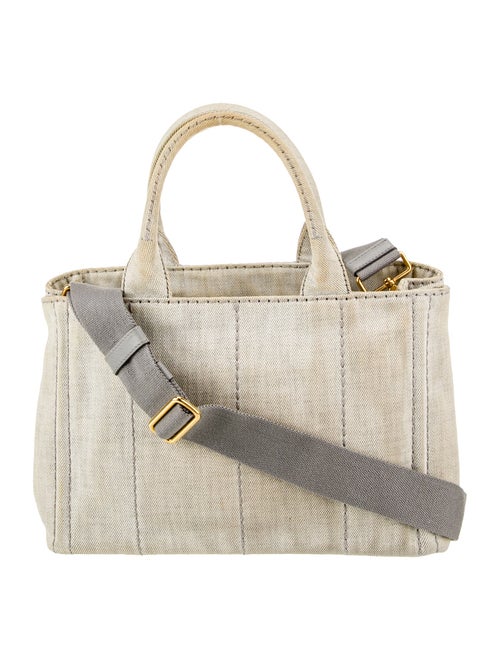 Prada Enameled Metal Triangle Canapa Logo Small