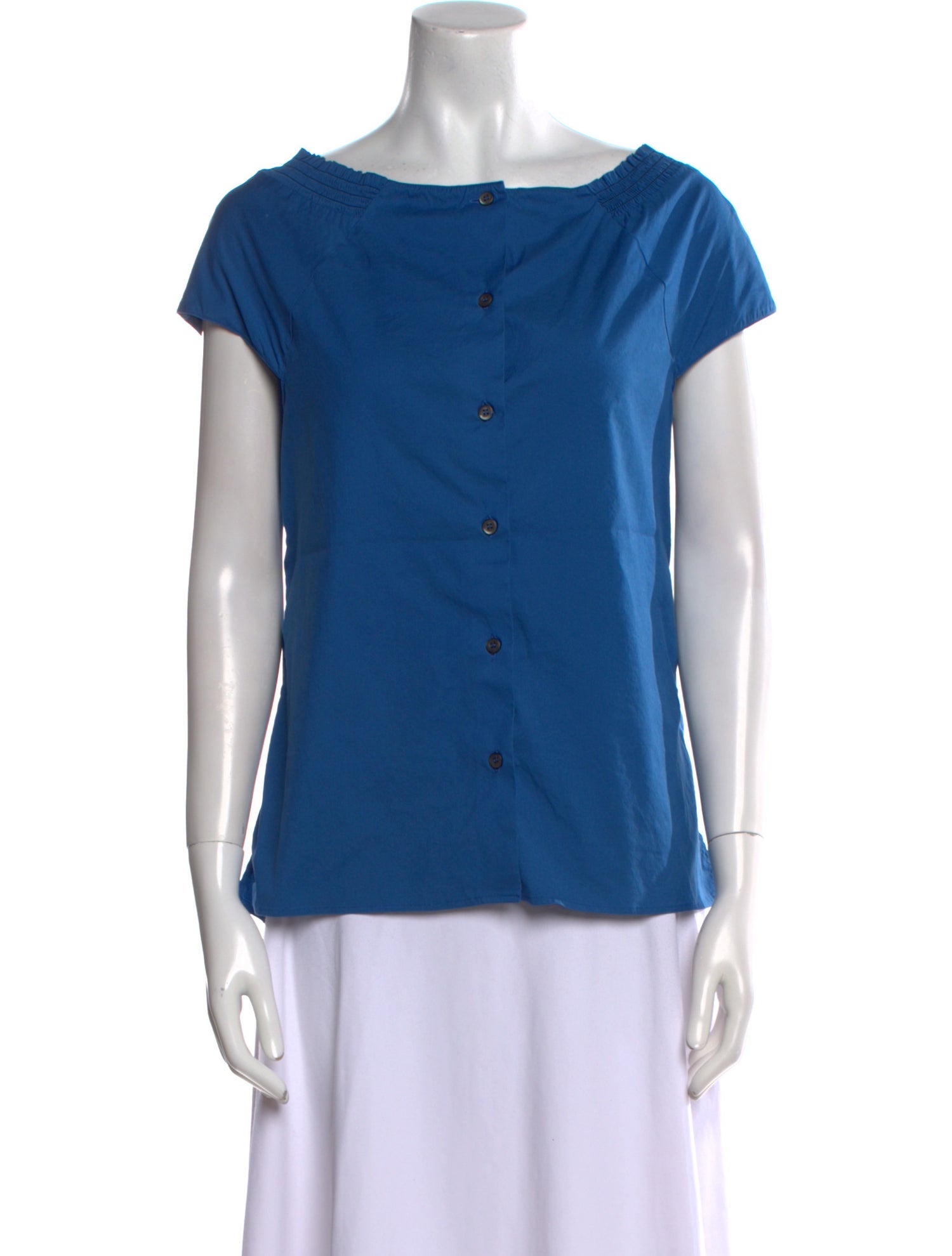 Prada 2015 Scoop Neck Button-Up Top