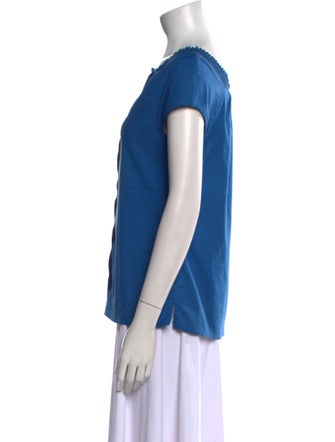 Prada 2015 Scoop Neck Button-Up Top