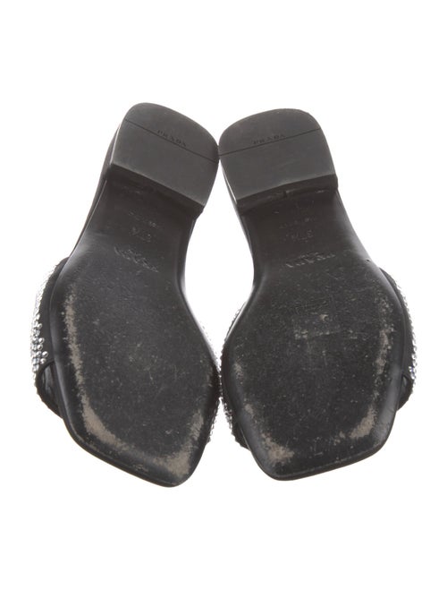Prada Satin Crystal Embellishments Slides