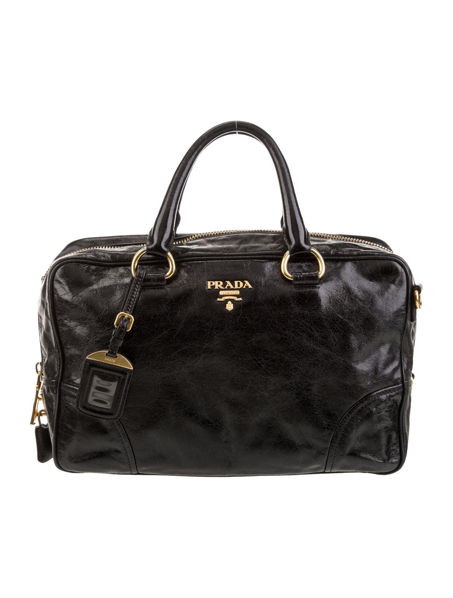 Prada Vitello Shine Leather Bauletto