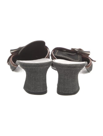 Prada Denim Colorblock Pattern Mules