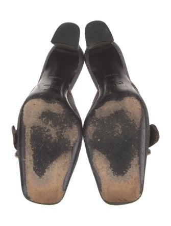 Prada Denim Colorblock Pattern Mules