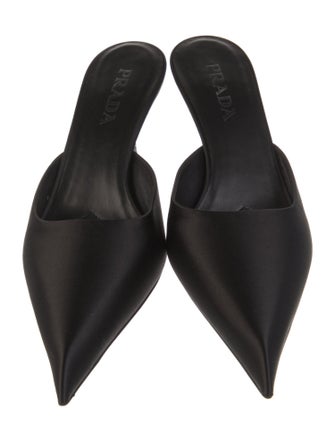 Prada Satin Bow Accents Mules