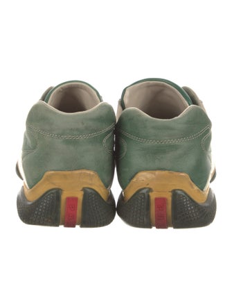 Prada Leather Colorblock Pattern Sneakers