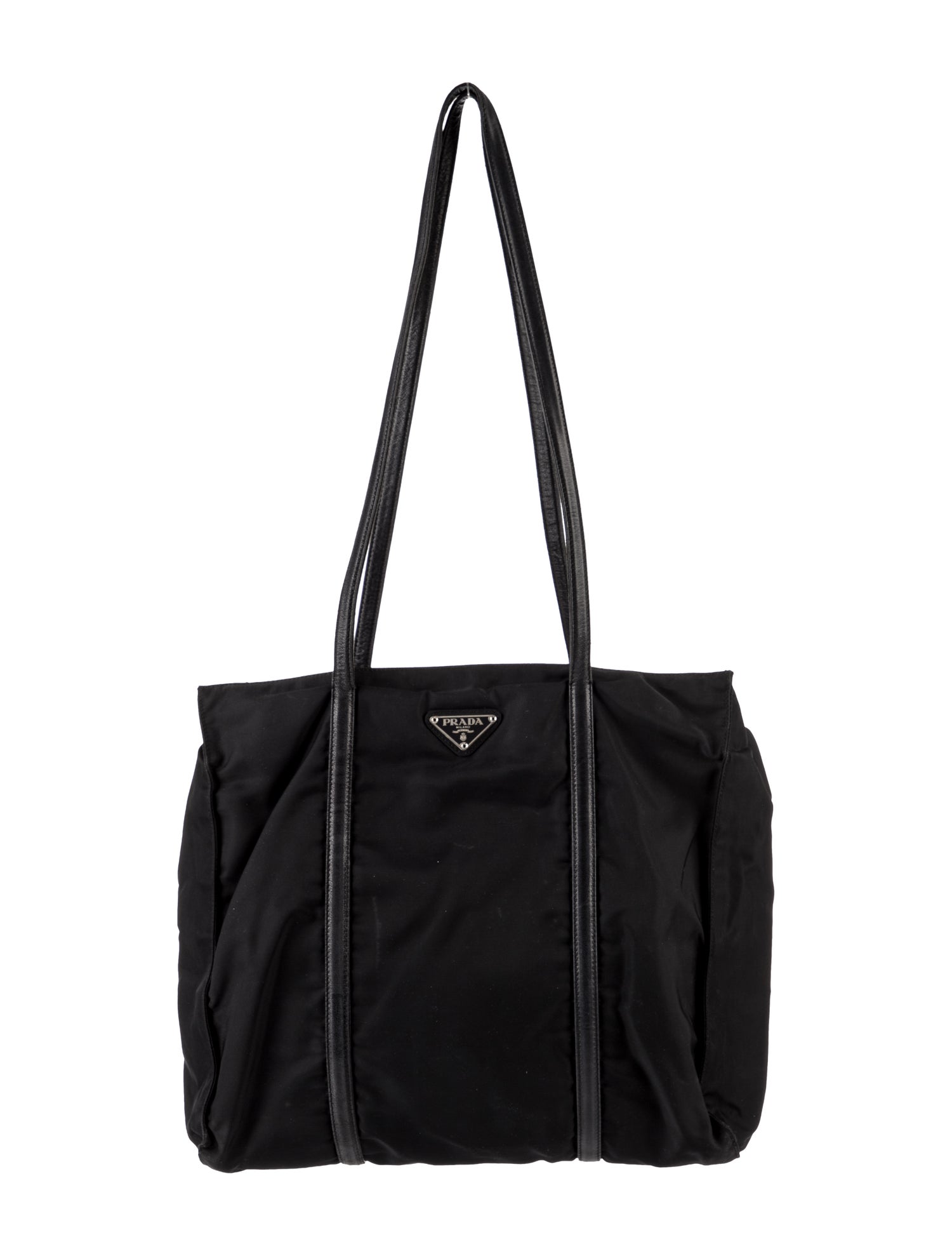 Prada Enameled Metal Triangle Shoulder Bag