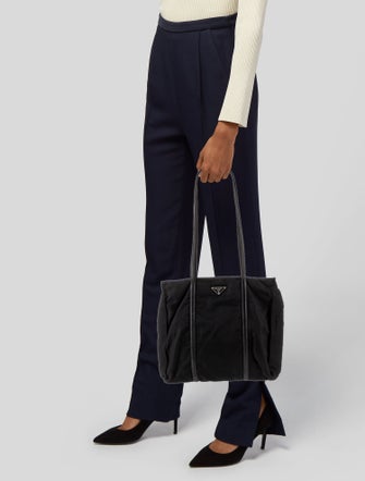 Prada Enameled Metal Triangle Shoulder Bag