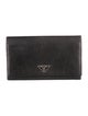 Prada Saffiano Triangle Leather Continental Wallet