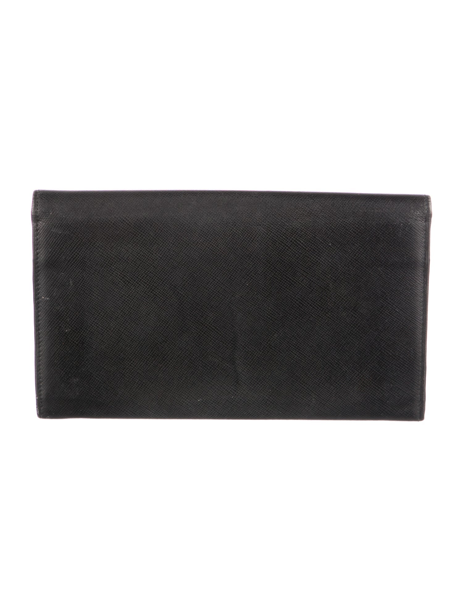 Prada Saffiano Triangle Leather Continental Wallet