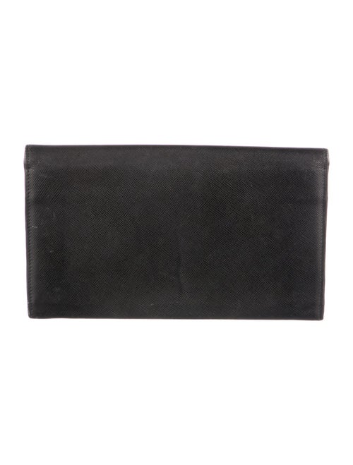 Prada Saffiano Triangle Leather Continental Wallet